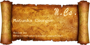 Matuska Csongor névjegykártya